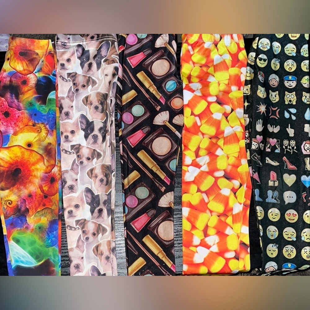 Lot of 4 leggings size 5/6 Euc name brand (makeup leggings come free with lot)